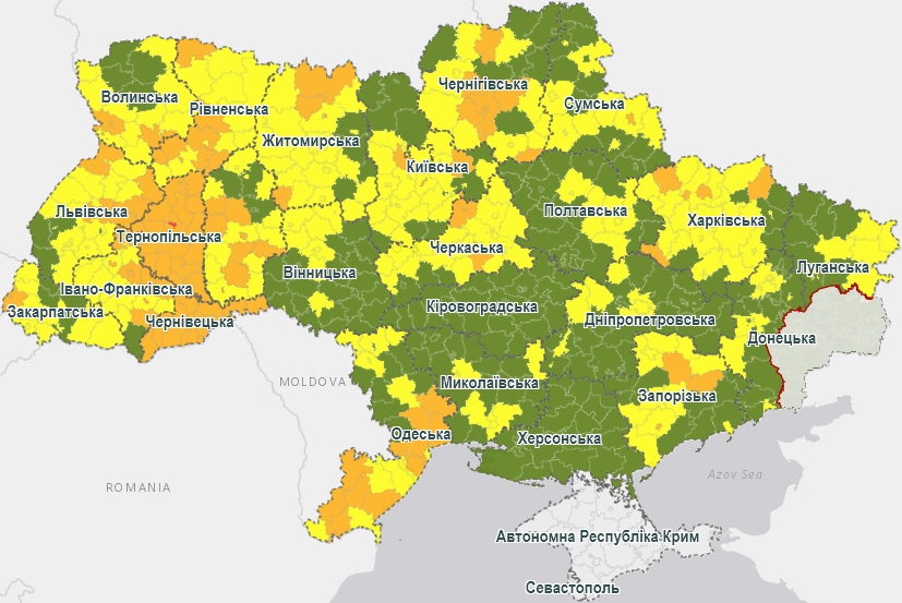 ЕПІДЕМІЧНА СИТУАЦІЯ ЩОДО COVID-19 У РЕГІОНАХ УКРАЇНИ